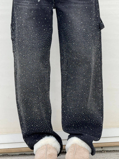 Bianca I jeans balloon con efecto brillante