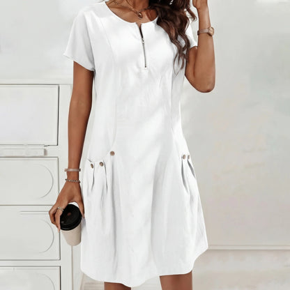 Mireia - Vestido con cremallera y bolsillos con botones