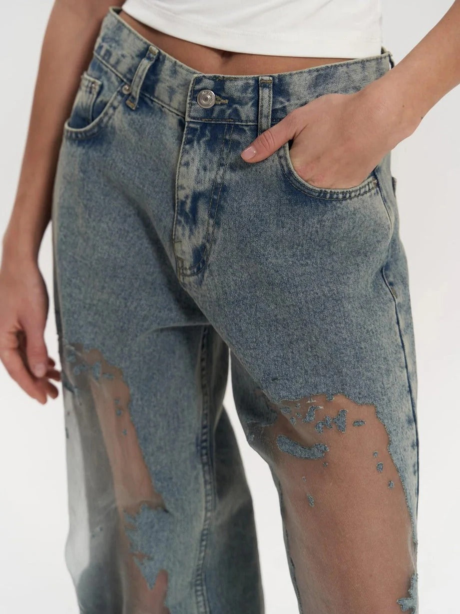 Alessia I jeans con detalle transparente