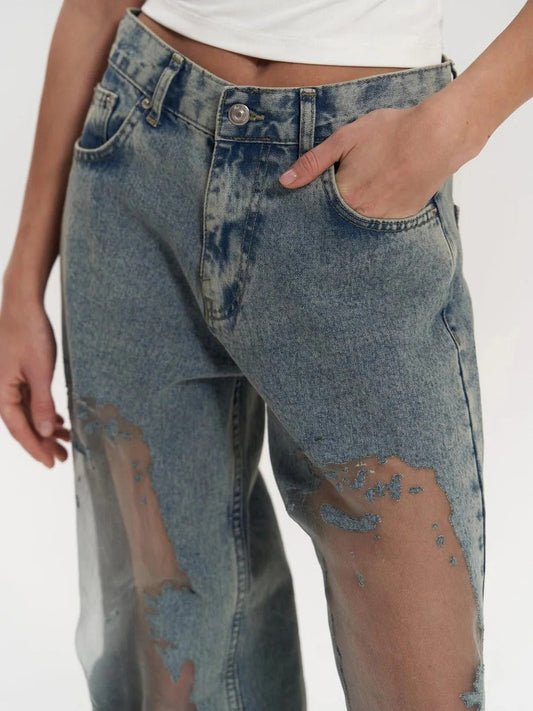 Alessia I jeans con detalle transparente