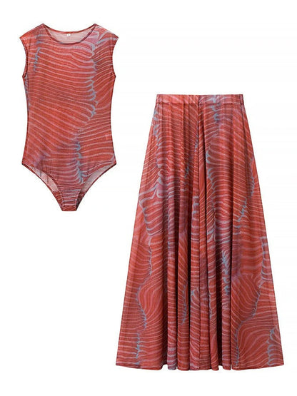 Ilaria I conjunto falda y body traslúcido
