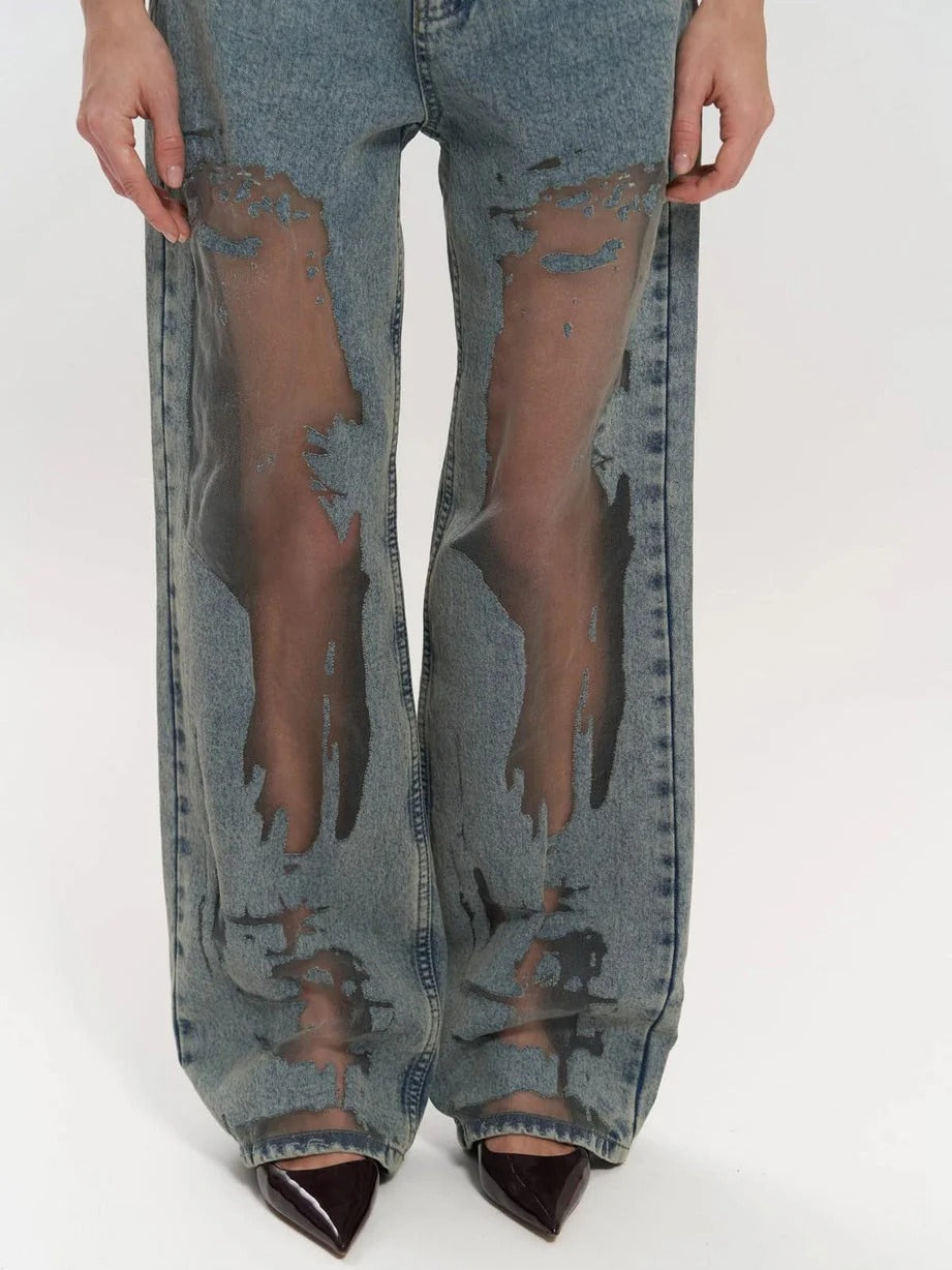 Alessia I jeans con detalle transparente