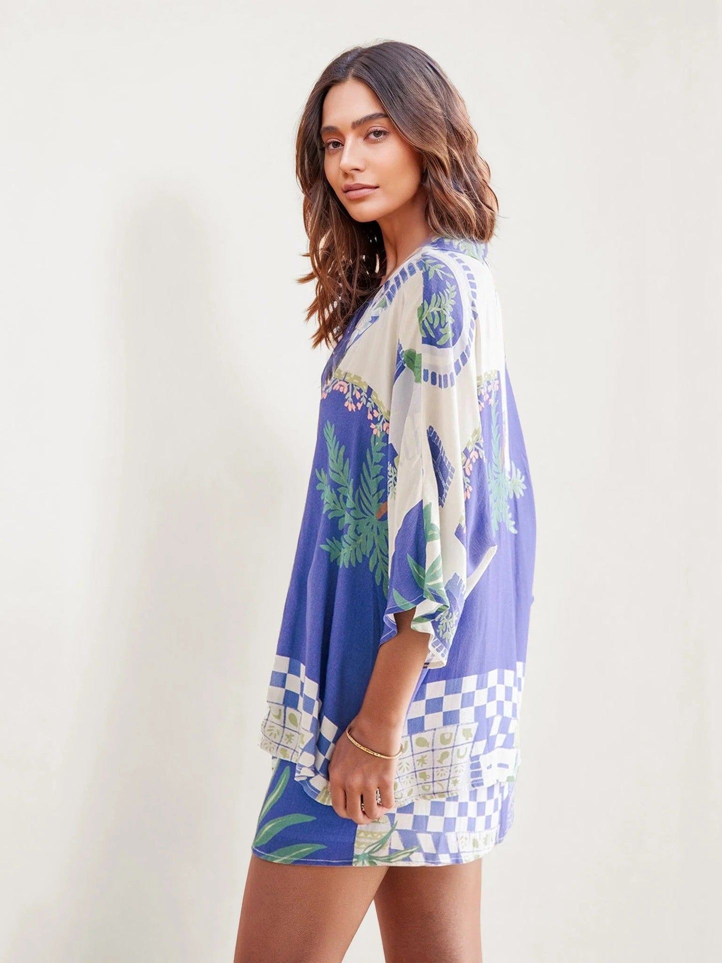 Simone I conjunto camisero estampado costa azzurra
