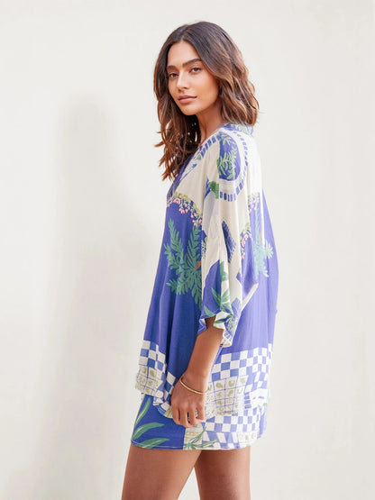 Simone I conjunto camisero estampado costa azzurra
