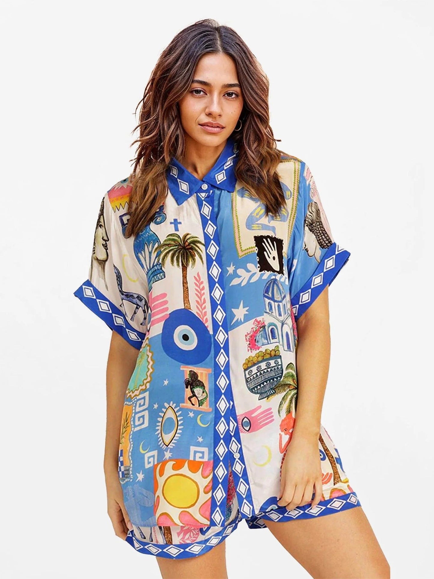 Rachele I conjunto camisero mediterráneo