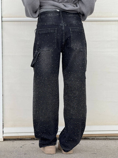 Bianca I jeans balloon con efecto brillante