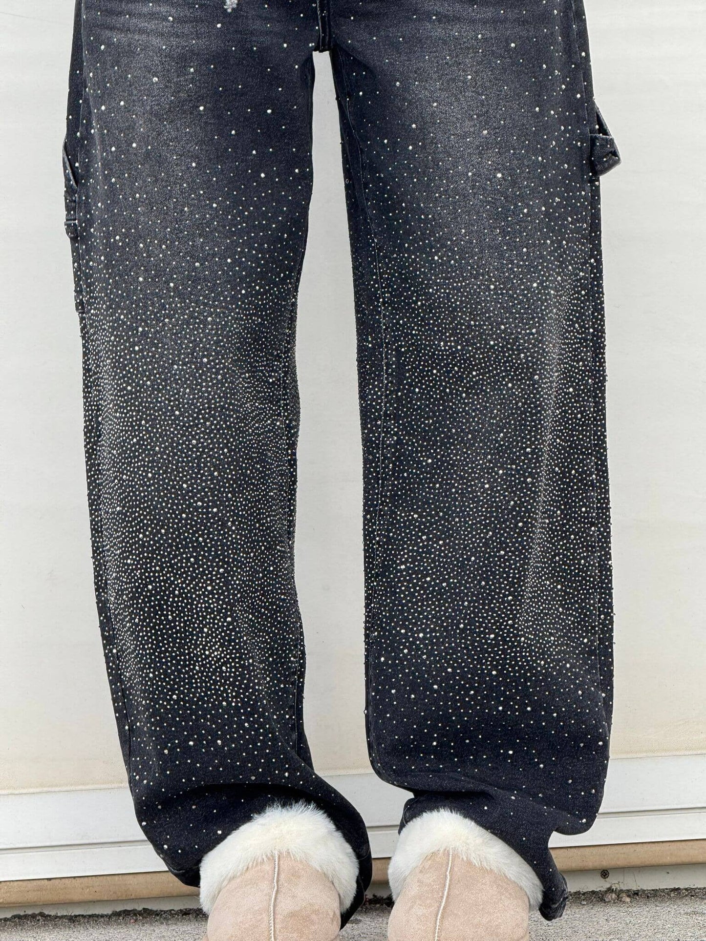 Bianca I jeans balloon con efecto brillante