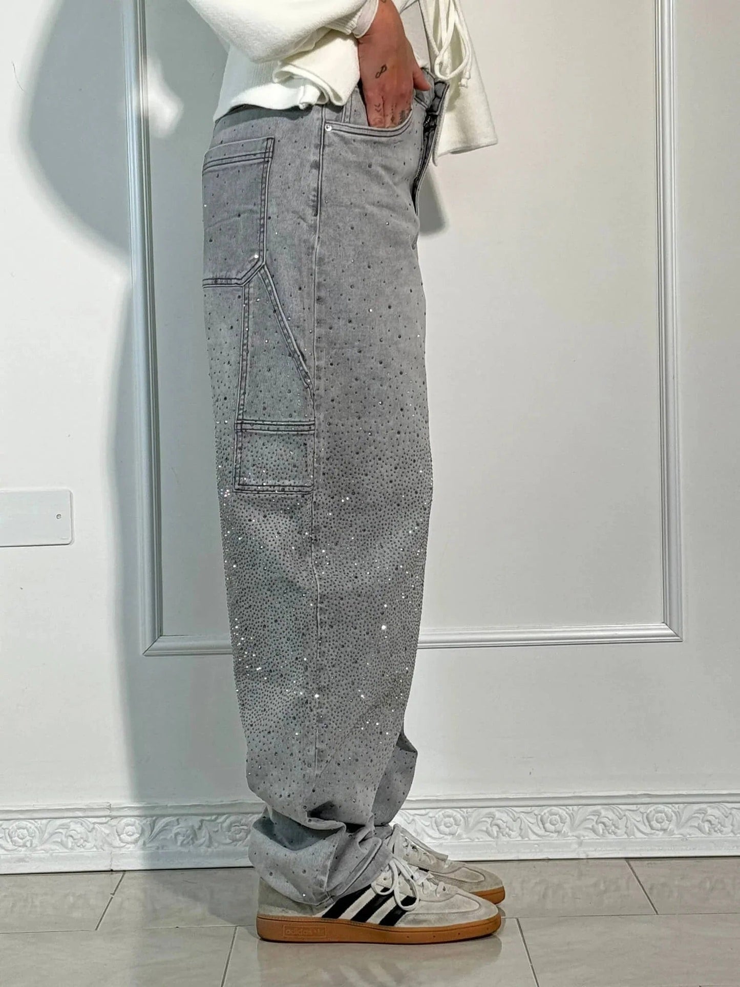 Bianca I jeans balloon con efecto brillante