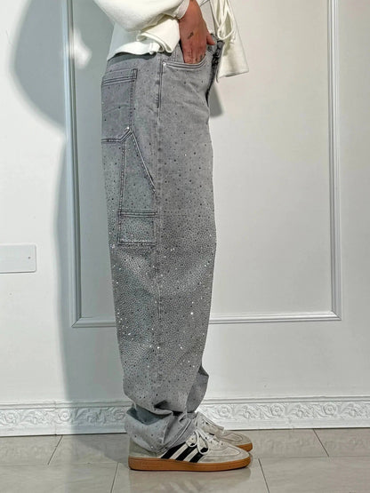 Bianca I jeans balloon con efecto brillante