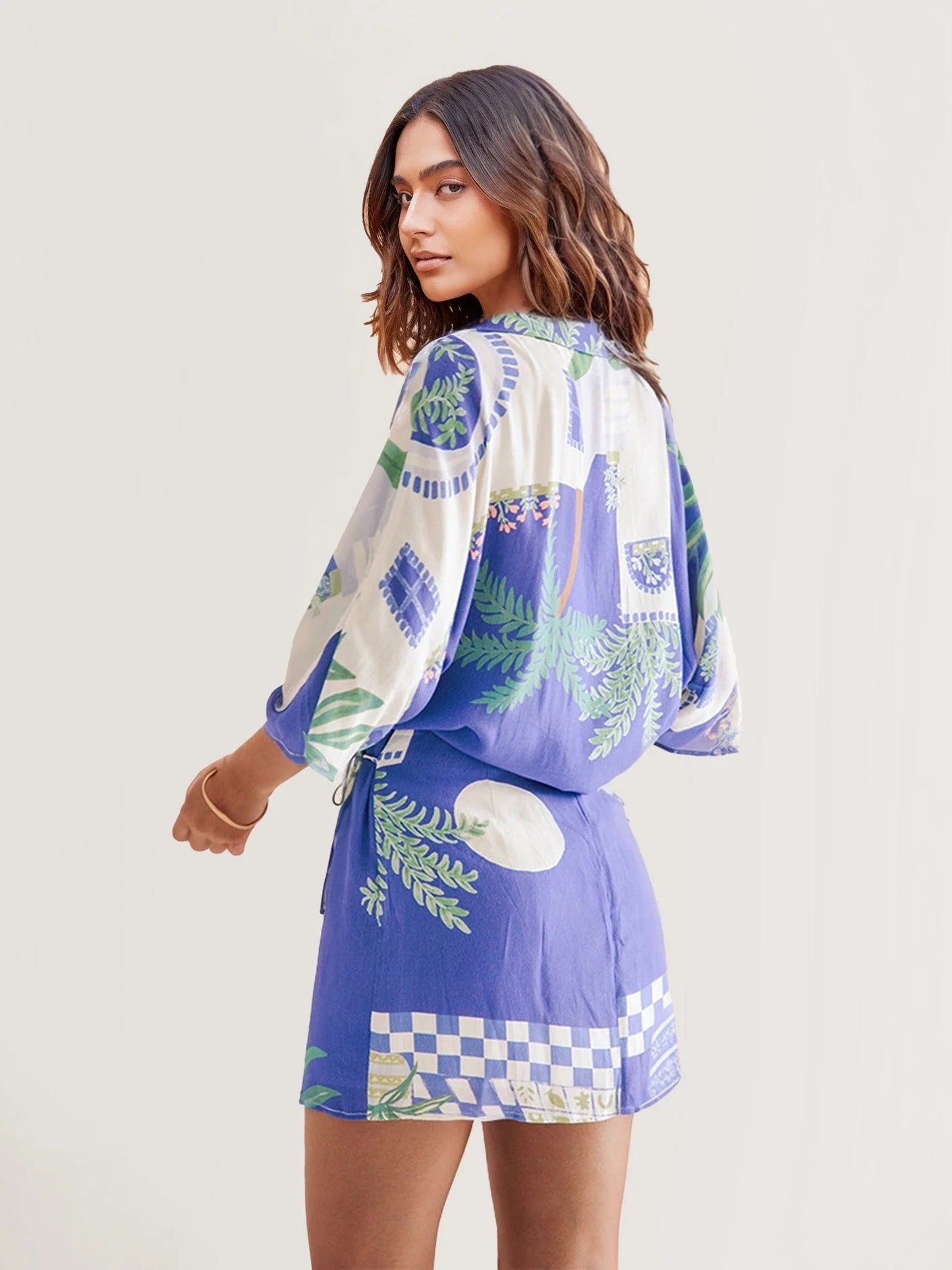 Simone I conjunto camisero estampado costa azzurra