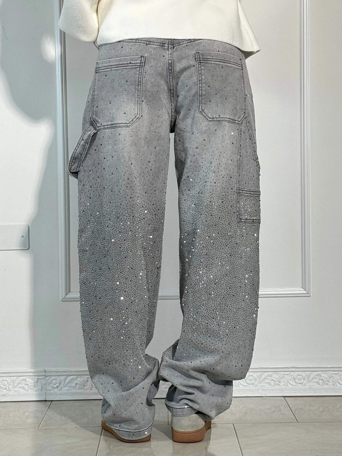 Bianca I jeans balloon con efecto brillante