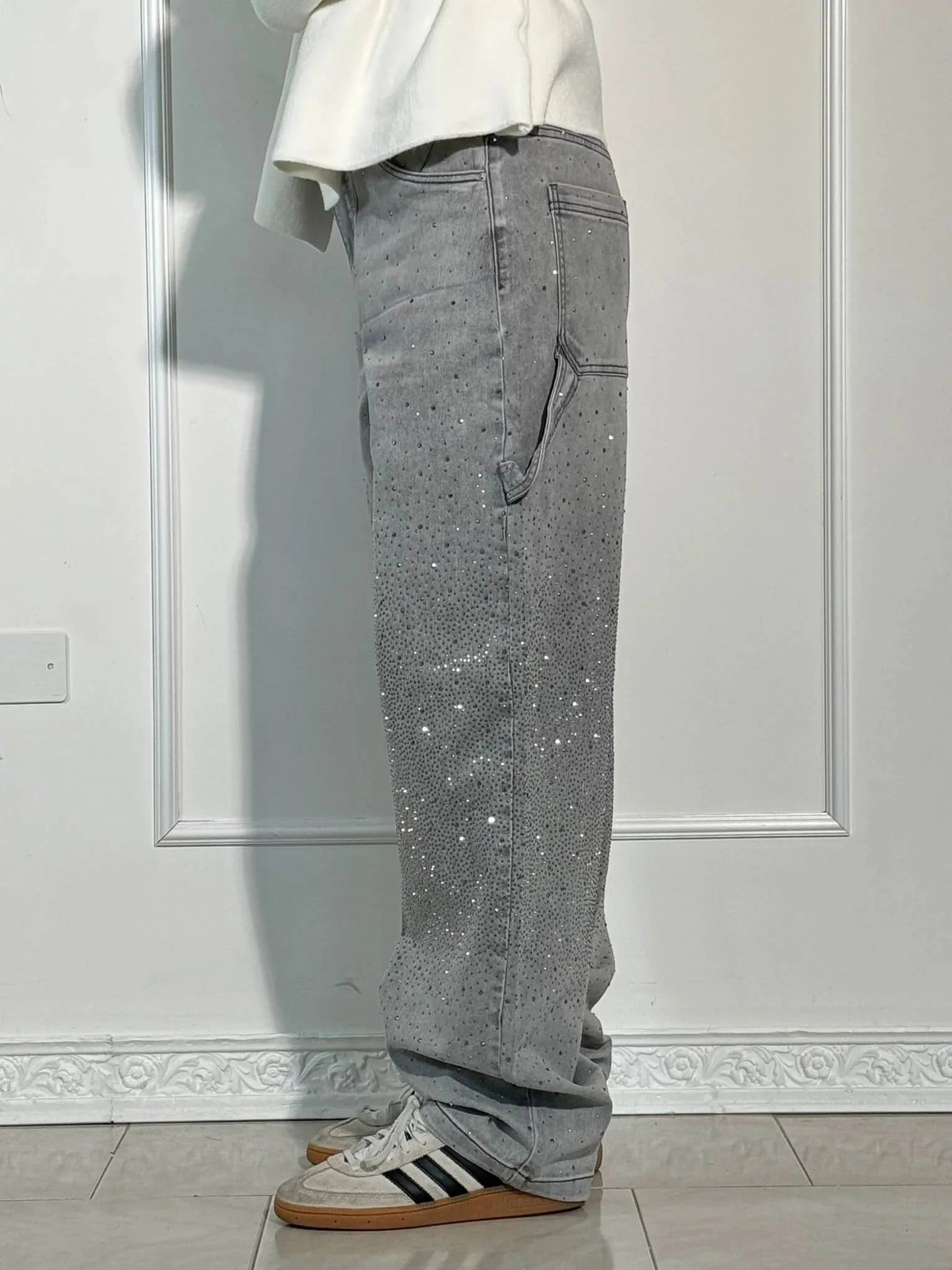Bianca I jeans balloon con efecto brillante