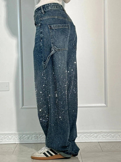 Bianca I jeans balloon con efecto brillante