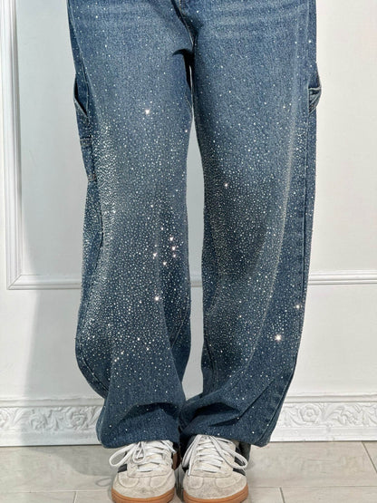 Bianca I jeans balloon con efecto brillante