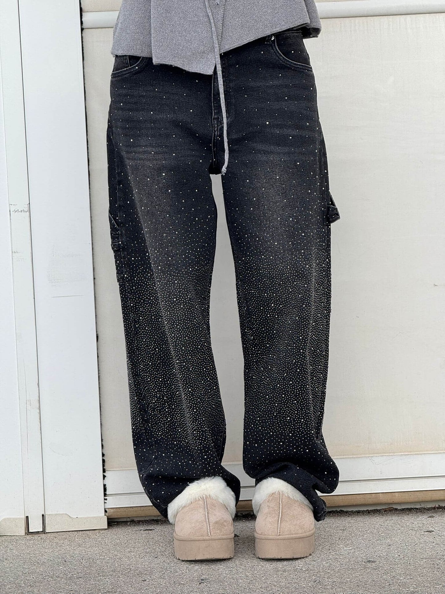 Bianca I jeans balloon con efecto brillante