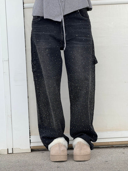 Bianca I jeans balloon con efecto brillante