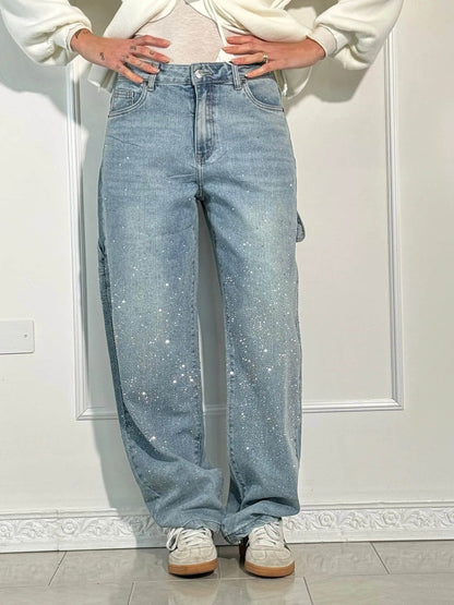 Bianca I jeans balloon con efecto brillante
